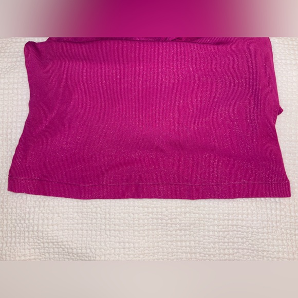 SKIMS Pink Soft Lounge Shimmer Maxi Dress in Fuchsia Foil Magenta  - Size Large - Picture 6 of 16